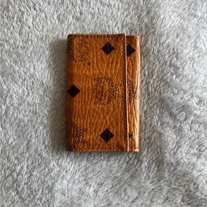 MCM Orange Leather Key Holder